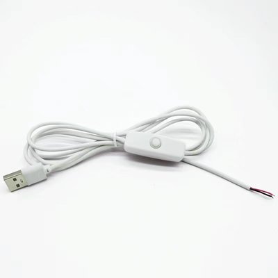 Кабель USB 2А с выключателем (501) 1м. белый 0126565 фото