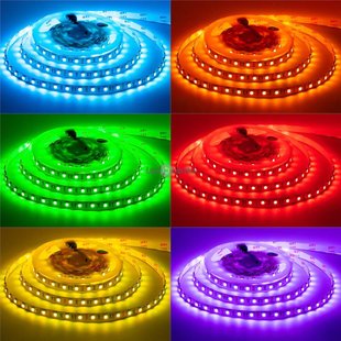 Світлодіодна стрічка 12В 1м AVT-480RGB5050-12 SMD 5050 96 LED/m IP20 RGB 1021240 фото