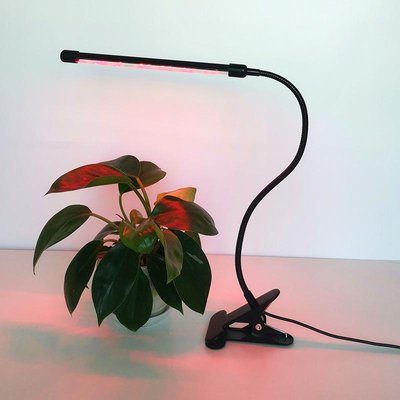 Фіто лампа гнучка 10w 2:1 біколор - 1 світильник на прищіпці з таймером + блок живлення 001092 фото