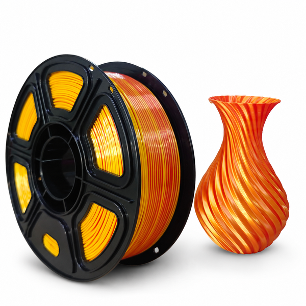 PLA SILK пластик для 3D принтера 1 кг. 1.75 мм. Dual Color Красный-Золотой 0411002 фото
