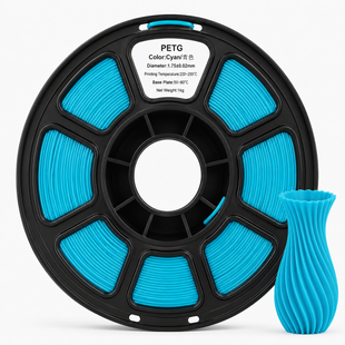 PETG пластик для 3D принтера 1 кг. 1.75 мм. ціан 0412026 фото