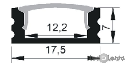 Алюминиевый профиль для светодиодной ленты ПФ-15 + Рассеиватель 1М 264 фото