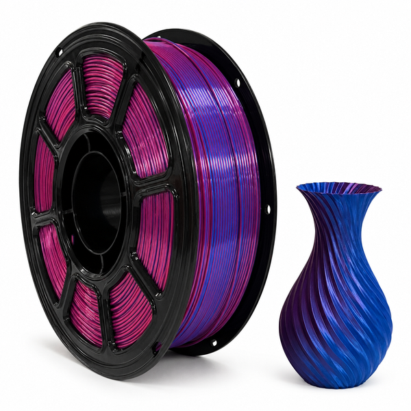 PLA SILK пластик для 3D принтера 1 кг 1.75 мм Dual Color Красный-Синий 0411005 фото