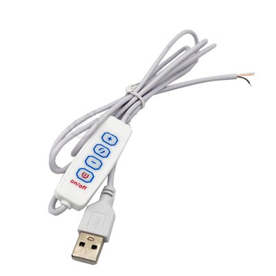 Кабель USB 2А з вимикачем (CCT) 1м. білий 0126568 фото