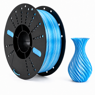 PLA SILK пластик для 3D принтера 1 кг. 1.75 мм. Dual Color Голубий-Серебро 0411033 фото