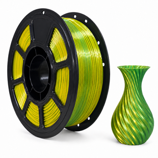 PLA SILK пластик для 3D принтера 1 кг. 1.75 мм. Dual Color Желтый-Зеленый 0411034 фото
