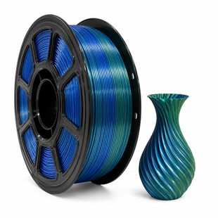 PLA SILK пластик для 3D принтера 1 кг. 1.75 мм. Dual Color Синій-Зелений 0411036 фото