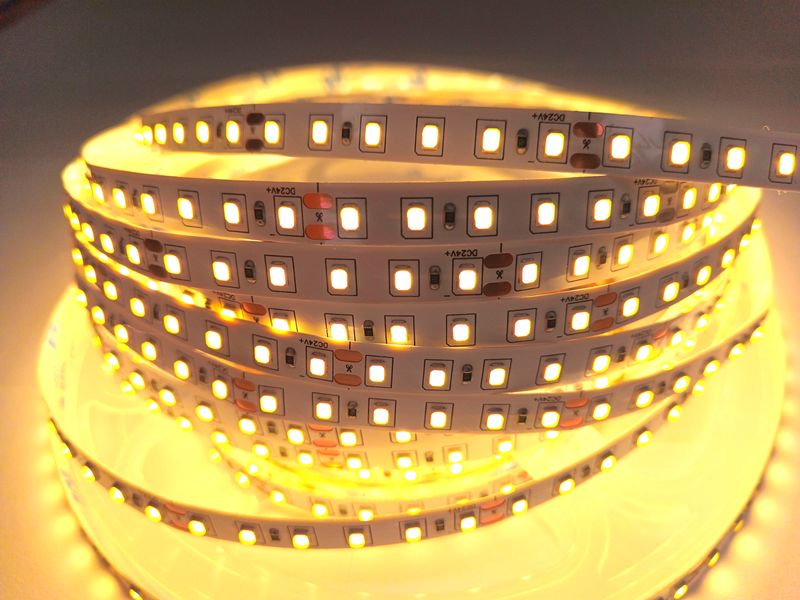 Светодиодная лента 24В 1м LLS-600WW-2835-IP20-24 SMD 2835 120 LED/m IP20 Тёплый Белый 0118010 фото