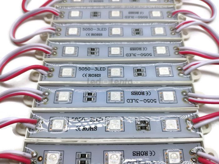 Светодиодный модуль №101/2 МТК-5054-3Led-R-0,72W-12V SMD5054 IP65 красный 1018054 фото