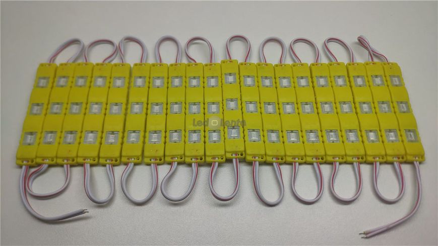 Світлодіодний модуль №92/6 MTK-5730-3Led-Y-1W Plastic SMD5730 IP65 жовтий 1019011 фото